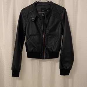 Black leather jacket